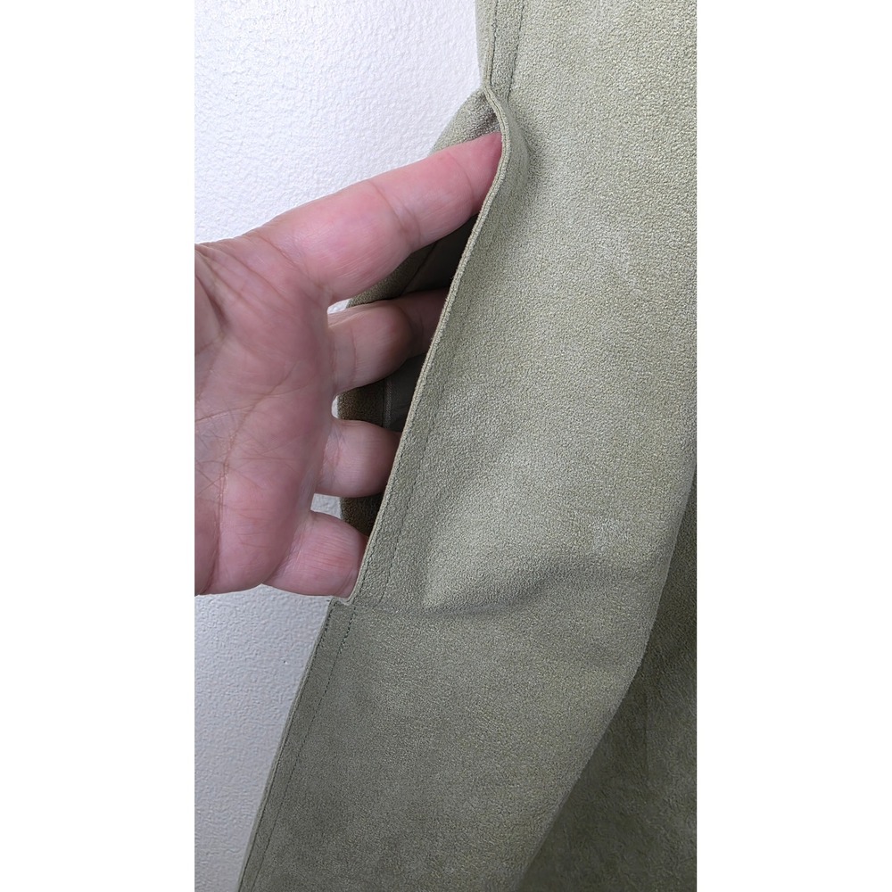 Blassport Midi Dress Womens 14 Sage Green Ultra Suede Button Front Matching Belt - Picture 11 of 16